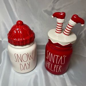 Rae Dunn Santa's Helper & Snow Day Canisters NEW